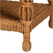 Pemberly Row Natural Rattan Coffee Table with Braided Detail and Open Shelf