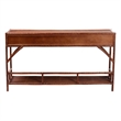 Pemberly Row Marbled Tortoise Rattan Console Table with 3 Drawers