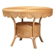 Pemberly Row Natural Rattan 5-Piece Barrel Chair Dining Set with Round Table