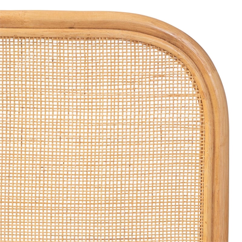 Pemberly Row Natural Rattan Standalone Queen Headboard with Woven Panel