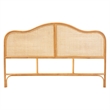 Pemberly Row Natural Rattan Arched Queen Standalone Headboard with Woven Panel
