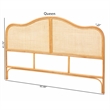 Pemberly Row Natural Rattan Arched Queen Standalone Headboard with Woven Panel