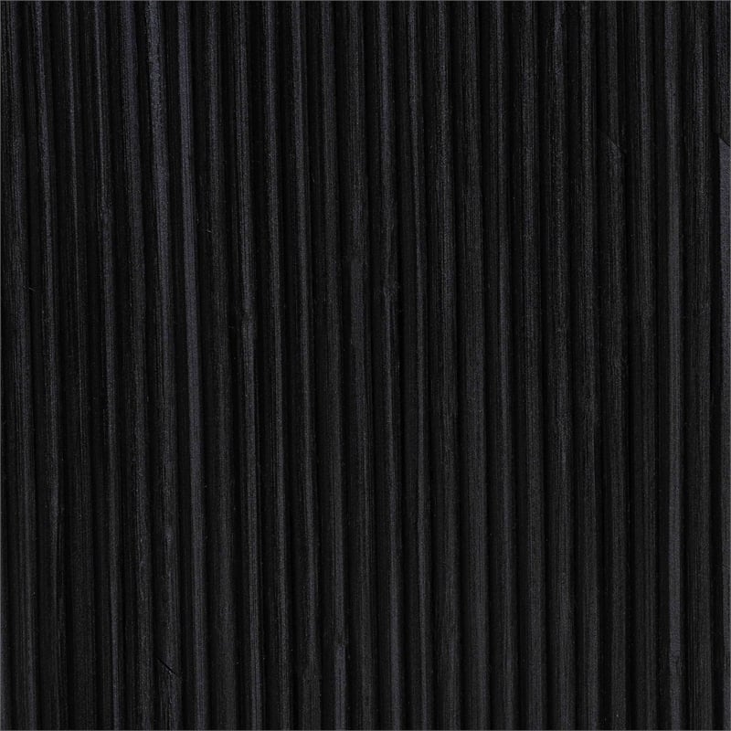 Pemberly Row Black Rattan Waterfall Console Table with Hairpin Legs