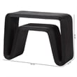 Pemberly Row Black Rattan Waterfall Console Table with Hairpin Legs