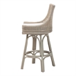 Pemberly Row Grey Rattan 360 Swivel Bar Stool with Wingback Design