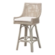 Pemberly Row Grey Rattan 360 Swivel Bar Stool with Wingback Design