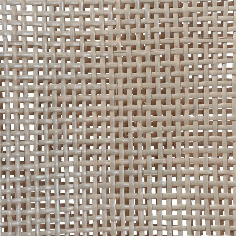 Pemberly Row Grey Rattan Wingback Dining Chair with Removable Cushion
