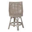 Pemberly Row Grey Rattan 360 Swivel Counter Stool with Wingback Design