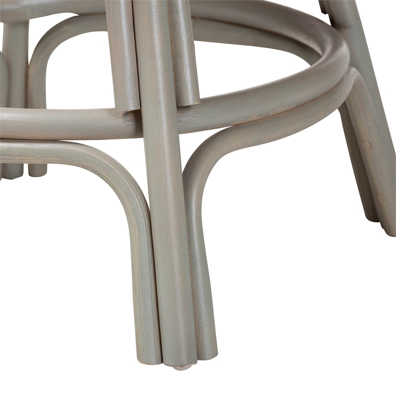 Pemberly Row Grey Rattan 360 Swivel Counter Stool with Wingback Design