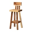 Pemberly Row Solid Suar Wood 5-Piece Bar-Height Dining Set with 4 Stools