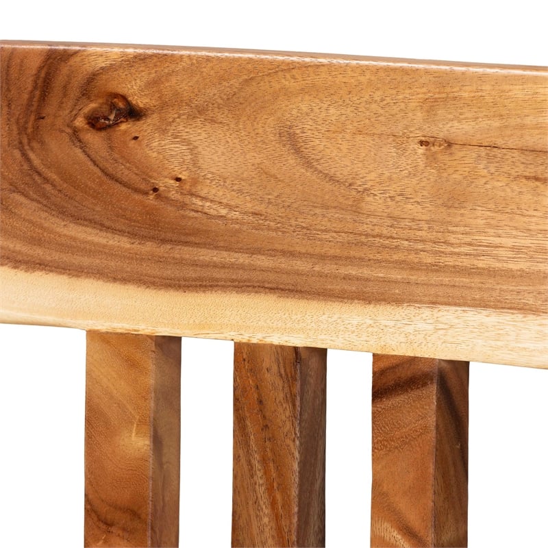 Pemberly Row Solid Suar Wood 5-Piece Bar-Height Dining Set with 4 Stools