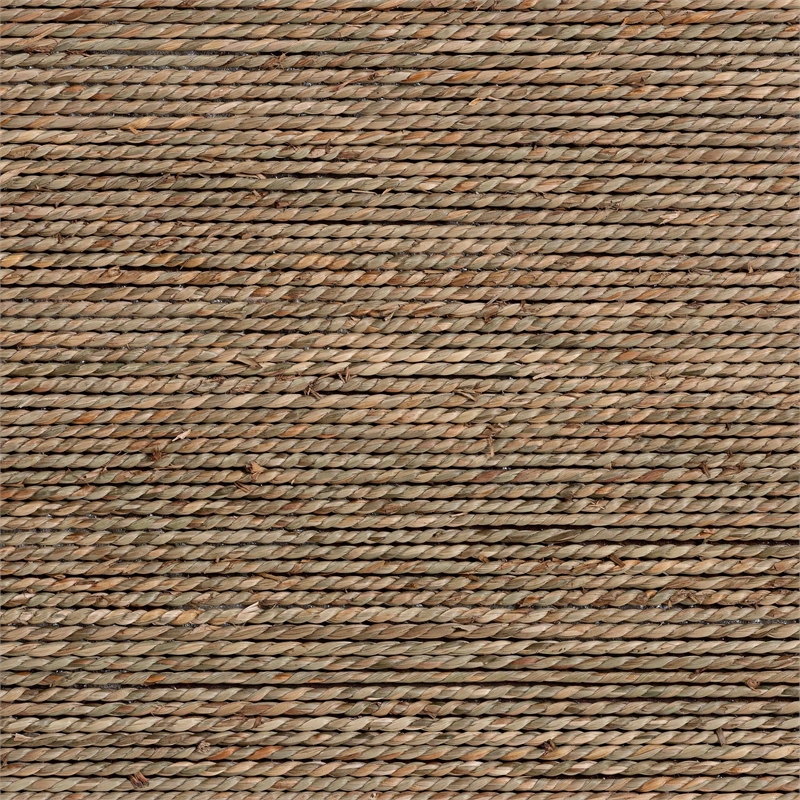 Pemberly Row Handwoven Seagrass Square Coffee Table with Lower Shelf