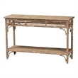 Pemberly Row Handwoven Seagrass Console Table with Openwork Border