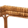 Pemberly Row Natural Rattan and Seagrass Bench with Geometric Woven Seats