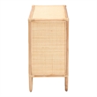 Pemberly Row Natural Rattan 2-Shelf Storage Cabinet with Curved Legs