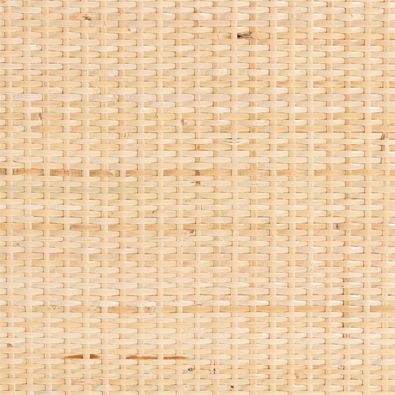 Pemberly Row Natural Rattan 2-Shelf Storage Cabinet with Curved Legs