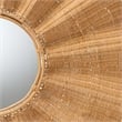 Pemberly Row Natural Rattan Round Wall Mirror with Scalloped Frame