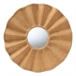 Pemberly Row Natural Rattan Round Wall Mirror with Scalloped Frame