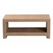 Pemberly Row Handwoven Jute Rectangular Coffee Table with Open Shelf