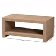 Pemberly Row Handwoven Jute Rectangular Coffee Table with Open Shelf
