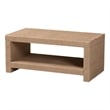 Pemberly Row Handwoven Jute Rectangular Coffee Table with Open Shelf