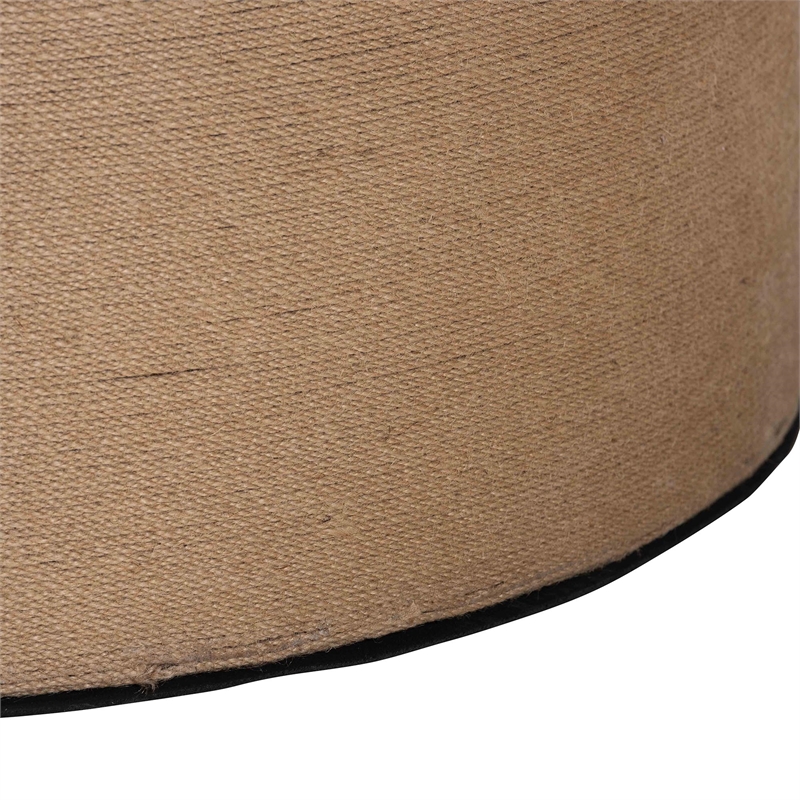 Pemberly Row Handwoven Jute Round Coffee Table with Smooth Base
