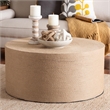 Pemberly Row Handwoven Jute Round Coffee Table with Smooth Base