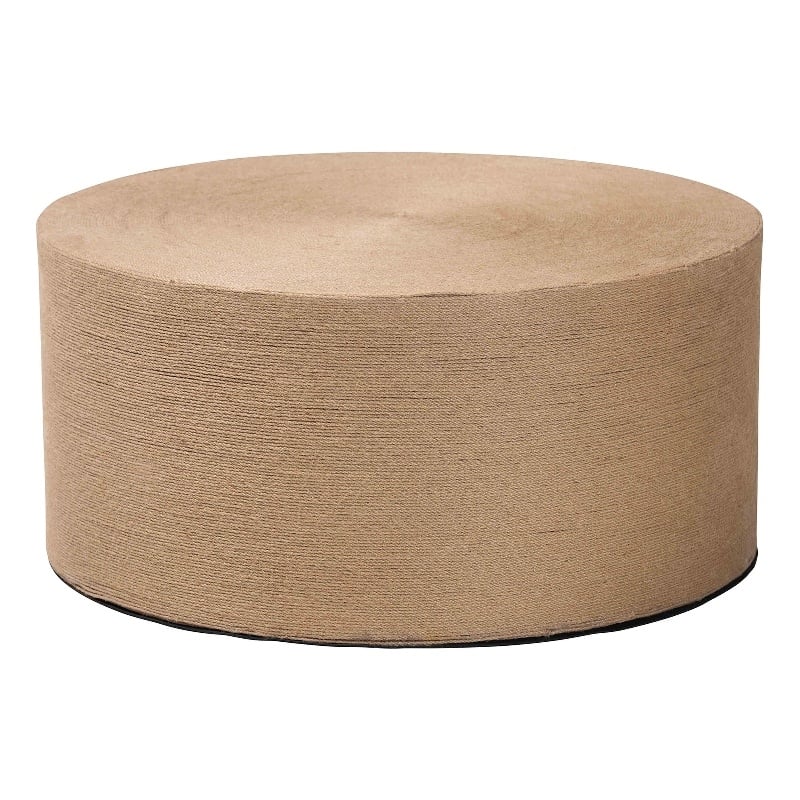 Pemberly Row Handwoven Jute Round Coffee Table with Smooth Base