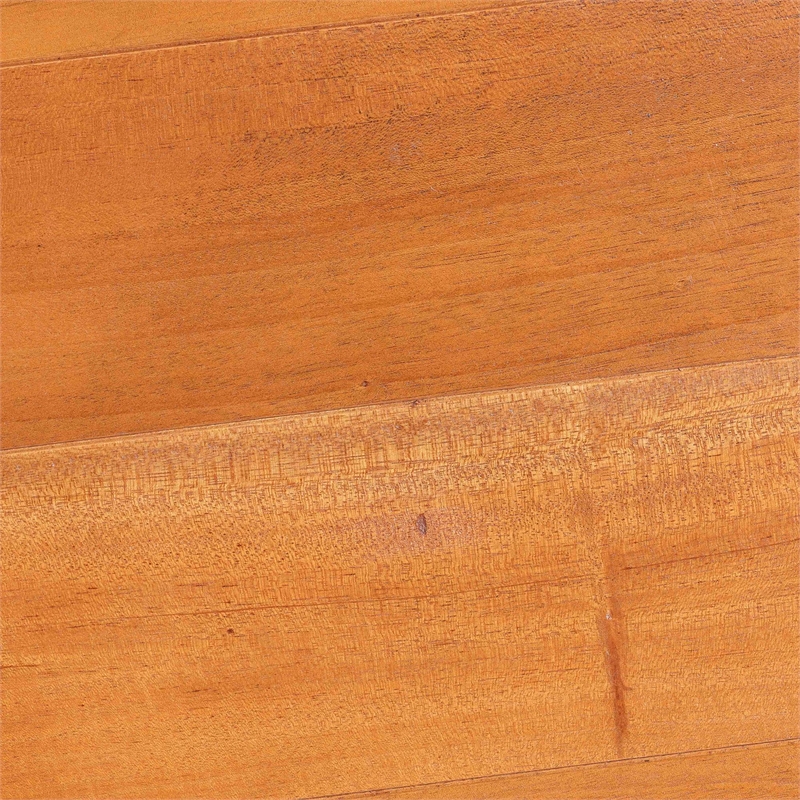 Pemberly Row Natural Rattan End Table with Basket Base and Wood Top