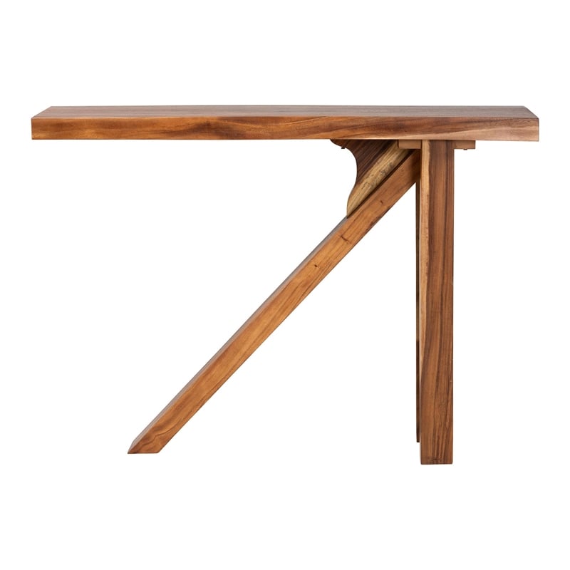 Pemberly Row Solid Suar Wood Bar Table with Tripod Base Seats 4