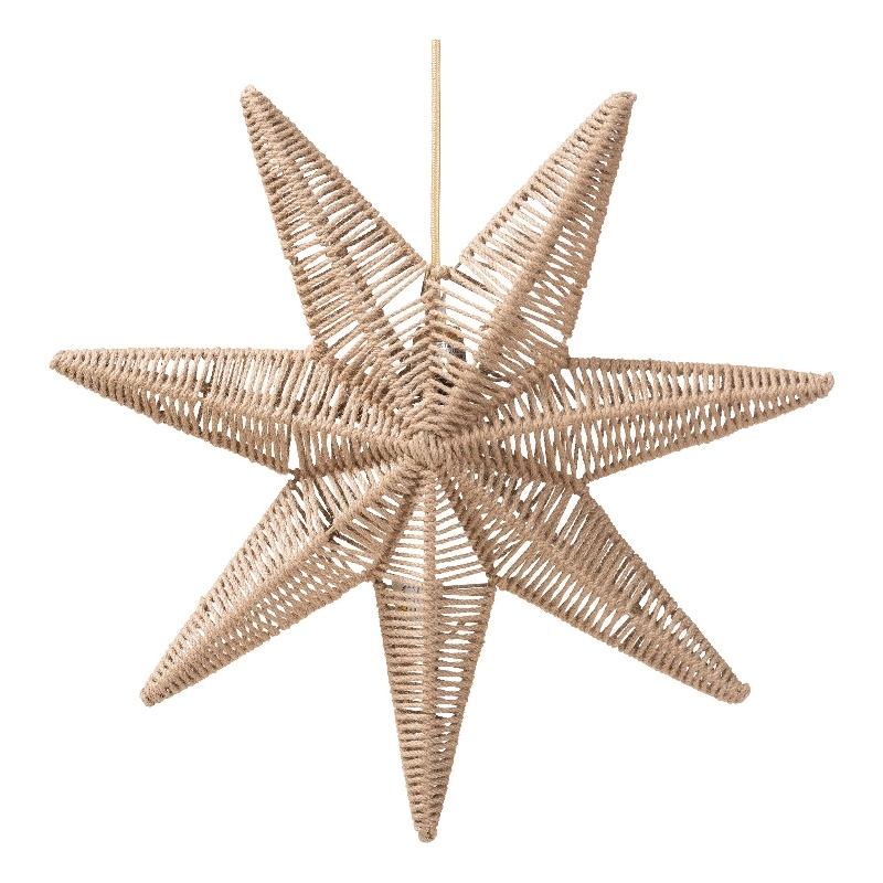 Pemberly Row Handwoven Jute 7-Point Star Pendant Lampshade for Ceiling