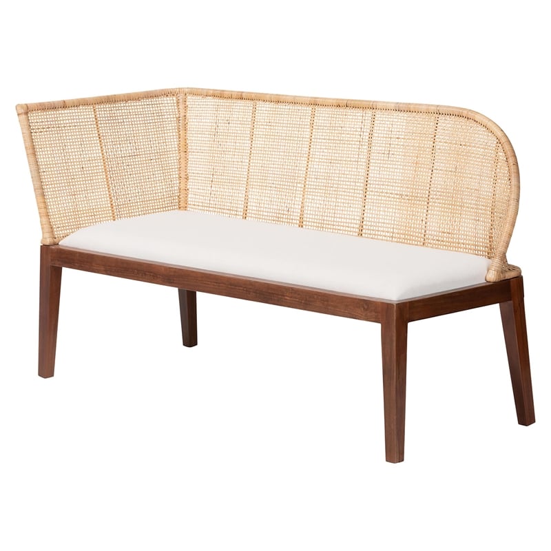 Pemberly Row 2-Piece L-Shaped Rattan Corner Bench Set with Cushions