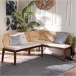 Pemberly Row 2-Piece L-Shaped Rattan Corner Bench Set with Cushions