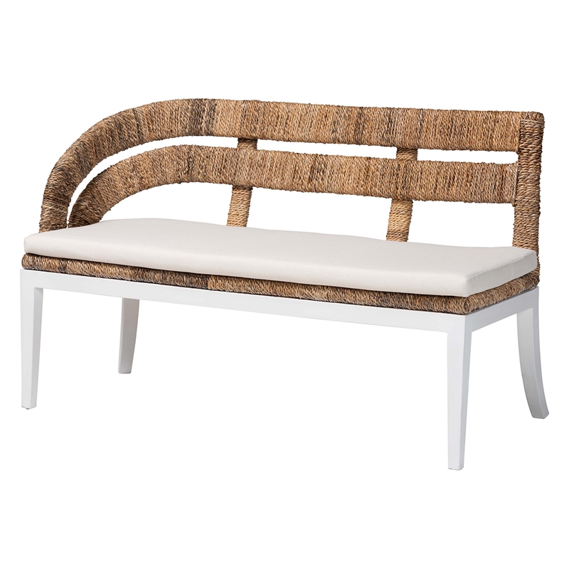 Pemberly Row 5-Piece Seagrass Dining Nook Set with L-Shaped Benches and Chairs