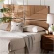 Pemberly Row Mahogany Wood Queen Headboard with Handwoven Loom Panel