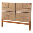 Pemberly Row Mahogany Wood King Headboard with Handwoven Loom Panel