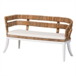 Pemberly Row 3-Piece Seagrass Dining Nook Set with L-Shaped Corner Benches