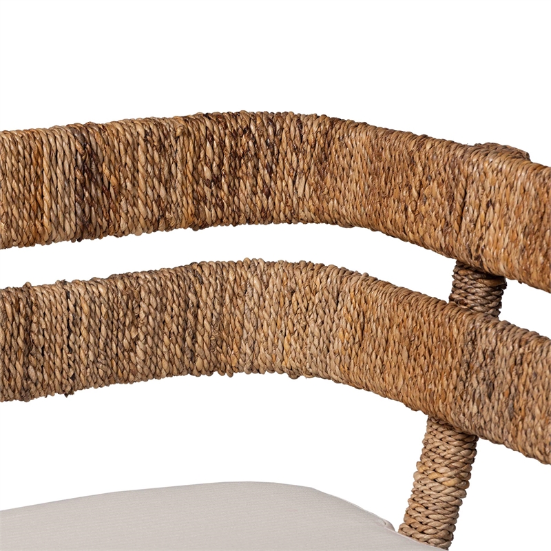 Pemberly Row 3-Piece Seagrass Dining Nook Set with L-Shaped Corner Benches