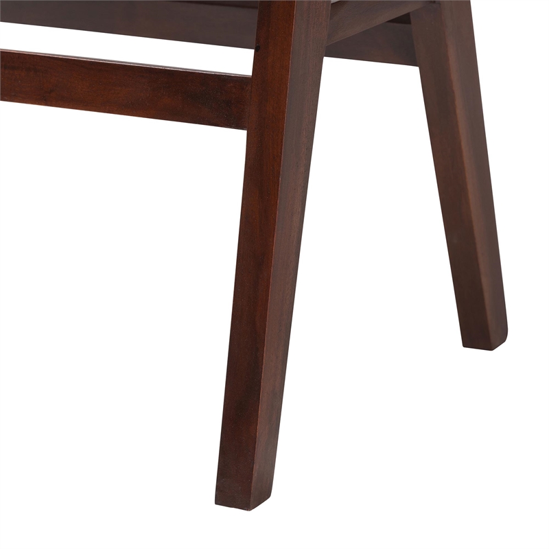 Pemberly Row Rattan Counter Stool Set of 2 with Mahogany Wood Frame