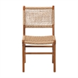 Pemberly Row Mahogany and Viro Fiber Dining Chair with Lattice Weaving