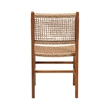 Pemberly Row Mahogany and Viro Fiber Dining Chair with Lattice Weaving