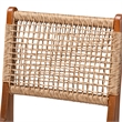 Pemberly Row Mahogany and Viro Fiber Dining Chair with Lattice Weaving