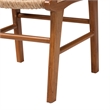 Pemberly Row Mahogany and Viro Fiber Dining Chair with Lattice Weaving