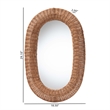Pemberly Row Natural Rattan Oval Wall Mirror with Woven Pole Frame