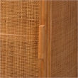 Pemberly Row Natural Rattan Arched Accent Cabinet with 4 Shelves