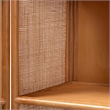 Pemberly Row Natural Rattan Arched Accent Cabinet with 4 Shelves