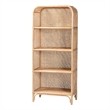 Pemberly Row Natural Rattan 4-Shelf Open Display Unit with Arched Frame