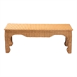 Pemberly Row Natural Rattan Ming-Style Coffee Table with Flared Edges
