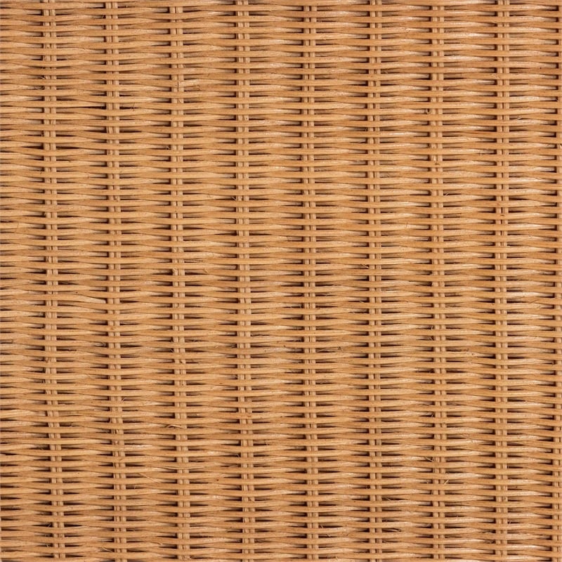 Pemberly Row Natural Rattan Ming-Style Coffee Table with Flared Edges