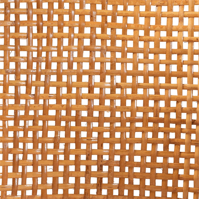 Pemberly Row Natural Rattan Counter Stool with Woven Backrest and Cushion